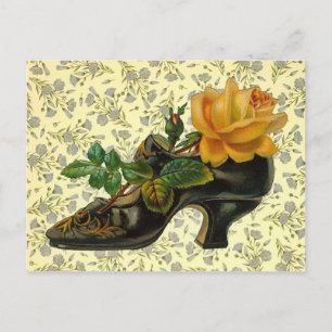Antikes viktorianisches Blumenschuh Postkarte