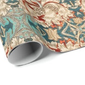 Antikes viktorianisches botanisches Geschenkpapier (Rolleneckpunkt)