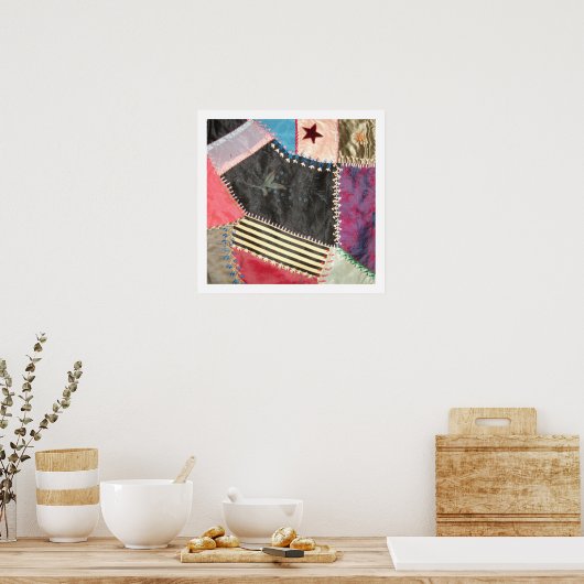 Antikes Viktorianisches Crazy Quilt Poster (Küche)