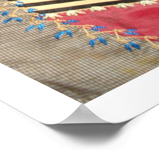 Antikes Viktorianisches Crazy Quilt Poster (Ecke)