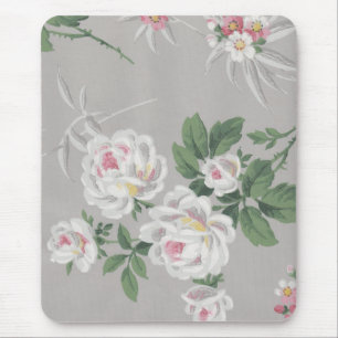 Antikes viktorianisches florales graues Tapeten-Ma Mousepad