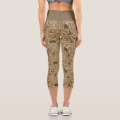 Antikes viktorianisches Halloween-Muster mit Geist Capri Leggings (Rückseite)