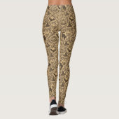 Antikes viktorianisches Halloween-Muster mit Geist Leggings (Rückseite)