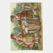 Antikes viktorianisches Ostern Geschirrtuch (Vertikal)