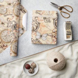 Antikes viktorianisches Shabby-Chic-Land-Muster Geschenkpapier