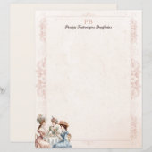 Antikes viktorianisches Teemonogramm-Schreibpapier (Vorne/Hinten)
