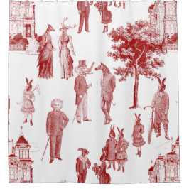 antikes viktorianisches Tiertoilanthropomorphes ro Duschvorhang