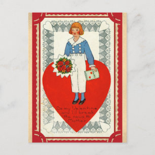 Antikes viktorianisches Valentinstag-Gedicht, süß Postkarte