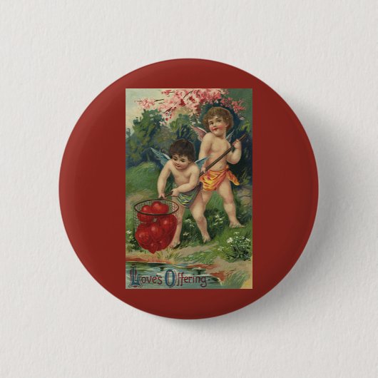 Antikes viktorianisches Valentinstag-Geschenk der  Button (Vorderseite)
