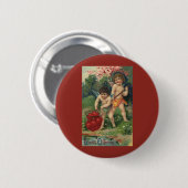 Antikes viktorianisches Valentinstag-Geschenk der  Button (Vorne & Hinten)