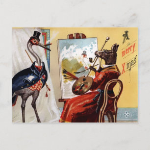 Antikes Viktorianisches Weihnachten Postkarte