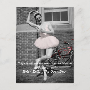 Antikes Vintage-Foto Mann im Tutu Fahrrad Risikofr Postkarte