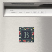 Antikes vintage hübsches florales Monogramm Magnet (In Situ (Geschirrspüler))
