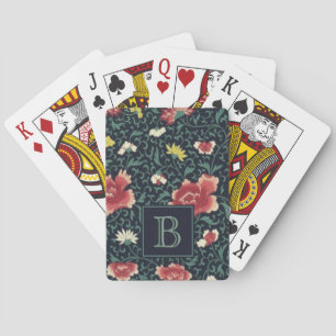 Antikes Vintage Hübsches Florales Monogramm Spielkarten