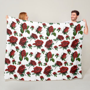 Antikes Vintage-Rosenbett Fleecedecke