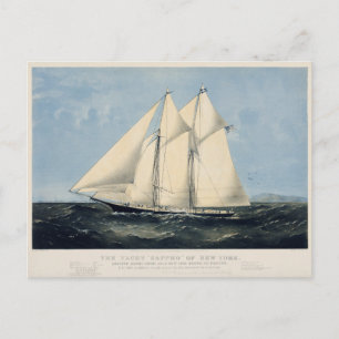 Antikes Vintage-Segelyacht Meerblick Postkarte