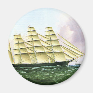 Antikes Vintage-Transportschiff Clipper auf See Magnet