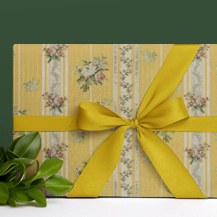Antikes Vintage-Wallpaper Gelb  Geschenkpapier
