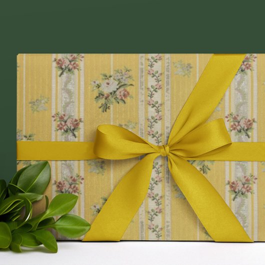 Antikes Vintage-Wallpaper Gelb  Geschenkpapier