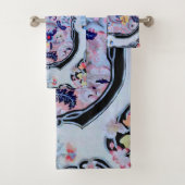 Antikes Vintages Art Deco Badhandtuch Set (Insitu)