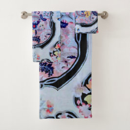 Antikes Vintages Art Deco Badhandtuch Set