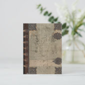 Antikes Vintages Buchcover mit Metallscharnieren Postkarte (Stehend Vorderseite)
