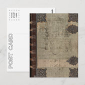 Antikes Vintages Buchcover mit Metallscharnieren Postkarte (Vorne/Hinten)