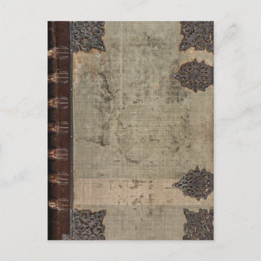 Antikes Vintages Buchcover mit Metallscharnieren Postkarte (Vorderseite)