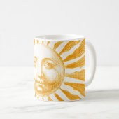 Antikes Vintages Orangensonnenfeld Kaffeetasse (VorderseiteRechts)