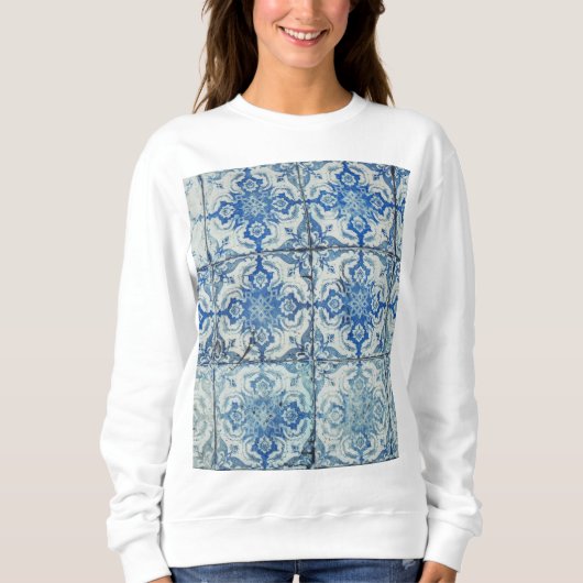 Antikes Vintages portugiesisches Fliesenmuster - A Sweatshirt (Vorderseite)