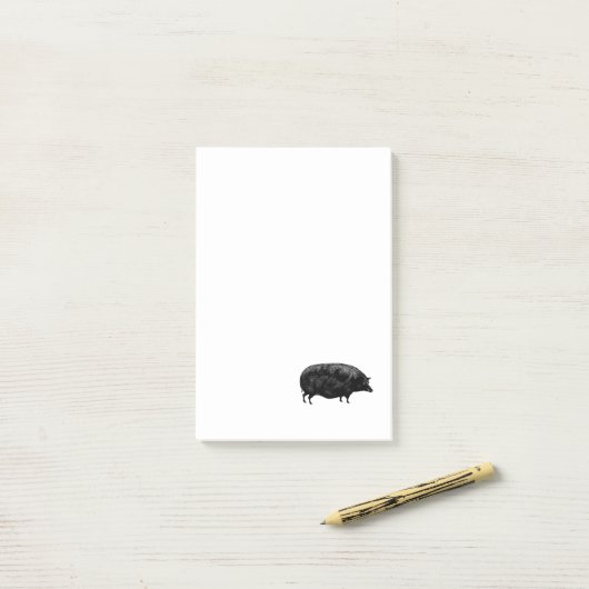 Antikes Vintages Schwein Post-it Klebezettel (Auf Schreibtisch)