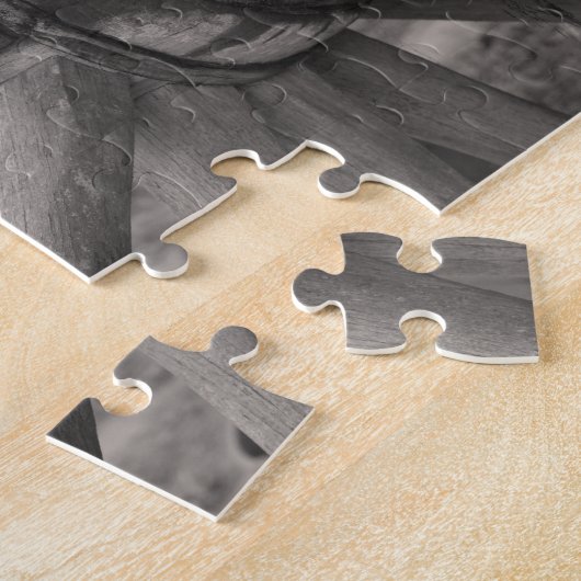 Antikes Wagenrad aus Holz Puzzle (Seite)