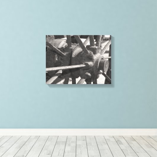 Antikes Wagenrad Leinwanddruck (Insitu (Holzboden))