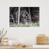 Antikes Wagenrad Poster (Küche)