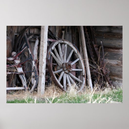 Antikes Wagenrad Poster (Vorne)