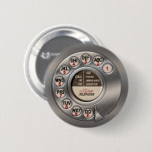Antikes Wählscheibentelefon Button (Vorne & Hinten)
