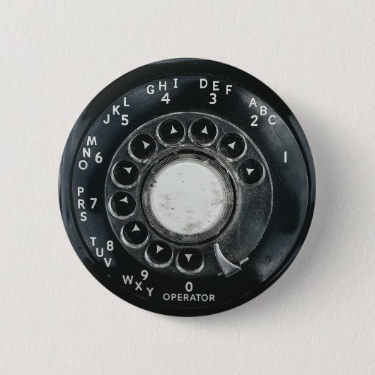 Antikes Wählscheibentelefon Button (Vorderseite)