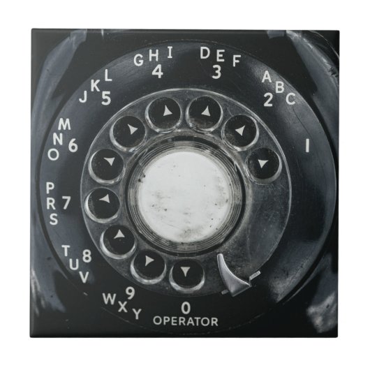 Antikes Wählscheibentelefon Fliese (Vorderseite)