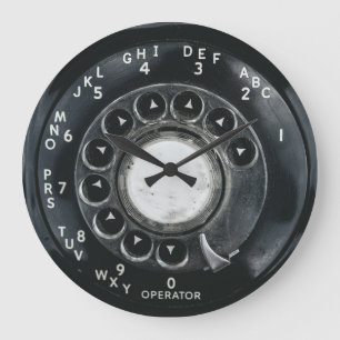 Antikes Wählscheibentelefon Große Wanduhr