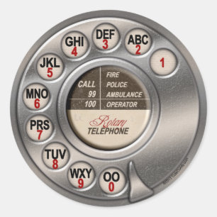 Antikes Wählscheibentelefon Runder Aufkleber