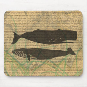 Antikes Wal-Nautik-Vintage-Ozean-Meeresleben Mousepad