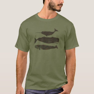 Antikes Wal-Nautik-Vintage-Ozean-Meeresleben T-Shirt