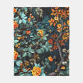 Antikes Wald-Blumenmuster Fleecedecke (Vorderseite)