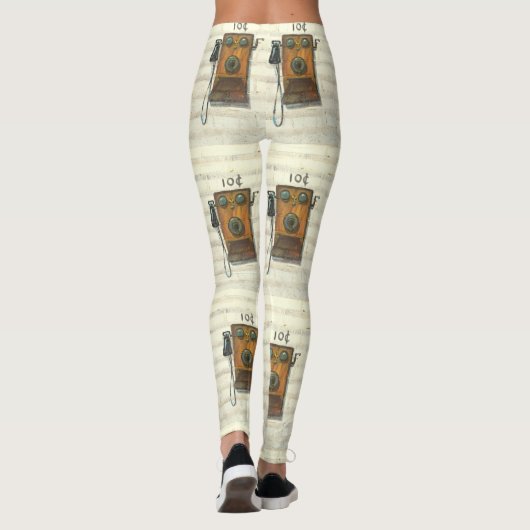 antikes Wandtelefon Leggings (Rückseite)
