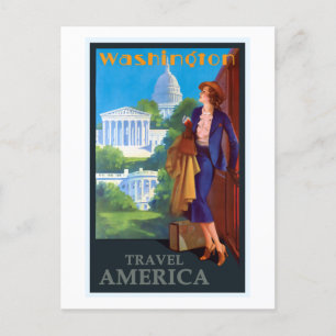 Antikes Washington DC Kapitol Reise Amerika Postka Postkarte