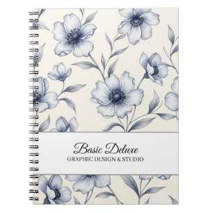 Antikes Wasserfarben-Blumen-Spiral-Foto-Notizbuch Notizblock