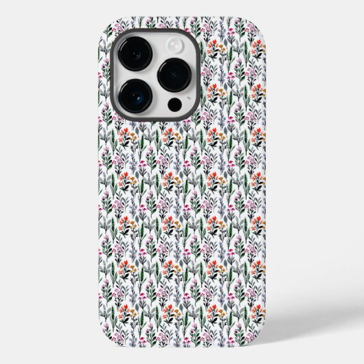 antikes Wasserfarben-Blumenmuster Case-Mate iPhone Hülle (Rückseite)