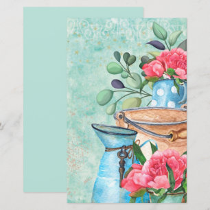 Antikes Wasserfarben-Garde-Decoupage-Schrappbuchpa