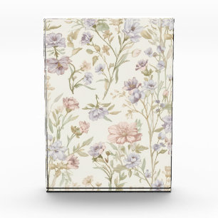 Antikes Wasserfarben-Wildblumen-Nahtloses Muster Fotoblock