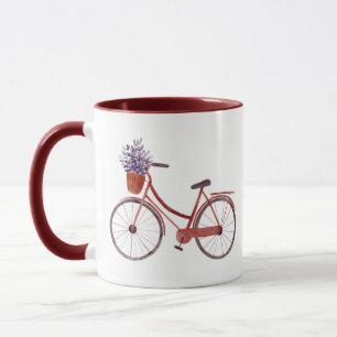 Antikes Wasserfarbrad mit Blumen Tasse